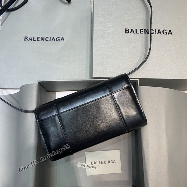 Balenciaga專櫃爆款女包 巴黎世家最新黑色沙漏B扣WOC單肩包斜挎包 fyj1289
